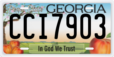GA license plate CCI7903