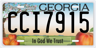 GA license plate CCI7915