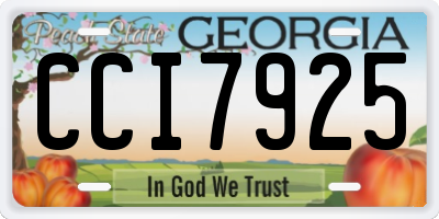 GA license plate CCI7925