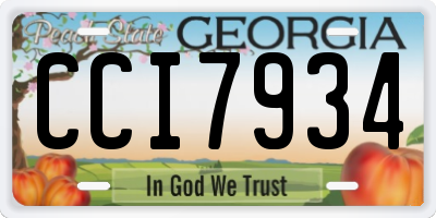 GA license plate CCI7934