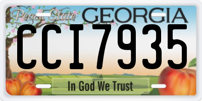 GA license plate CCI7935
