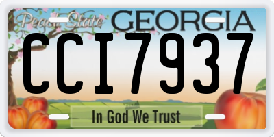 GA license plate CCI7937