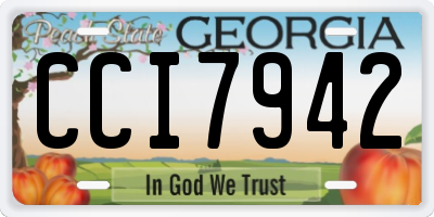 GA license plate CCI7942