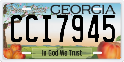 GA license plate CCI7945