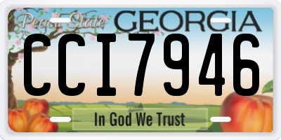 GA license plate CCI7946