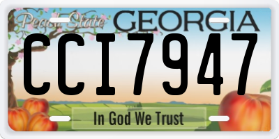 GA license plate CCI7947