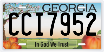 GA license plate CCI7952