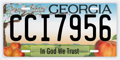 GA license plate CCI7956