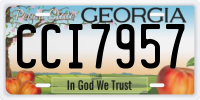GA license plate CCI7957