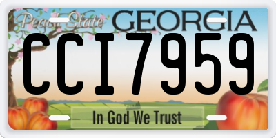 GA license plate CCI7959