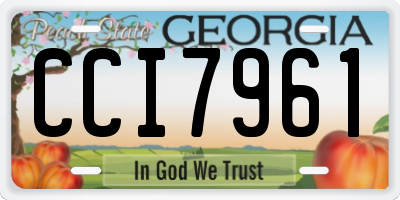 GA license plate CCI7961