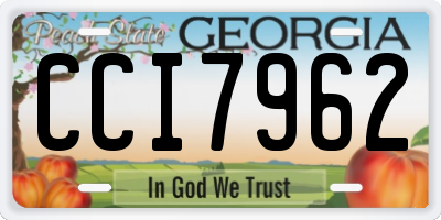 GA license plate CCI7962
