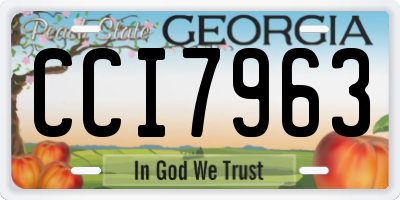 GA license plate CCI7963