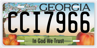 GA license plate CCI7966