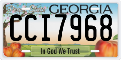 GA license plate CCI7968