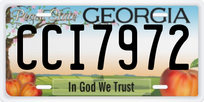 GA license plate CCI7972