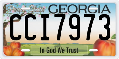 GA license plate CCI7973