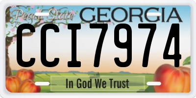 GA license plate CCI7974