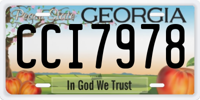 GA license plate CCI7978