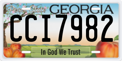 GA license plate CCI7982