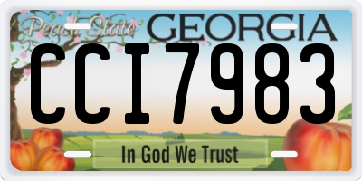 GA license plate CCI7983