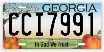 GA license plate CCI7991