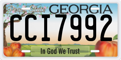 GA license plate CCI7992