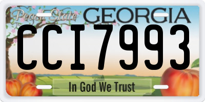 GA license plate CCI7993
