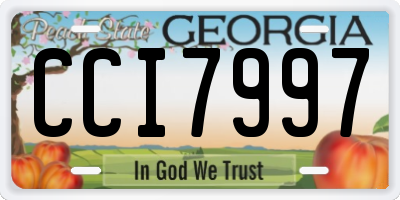 GA license plate CCI7997