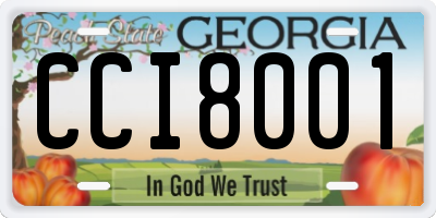 GA license plate CCI8001