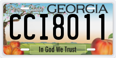 GA license plate CCI8011