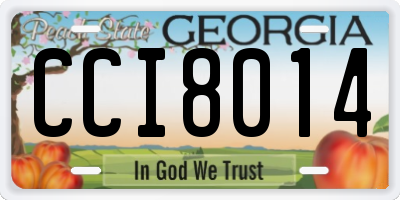 GA license plate CCI8014