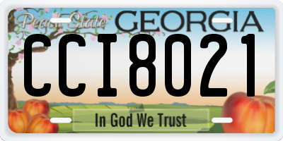 GA license plate CCI8021