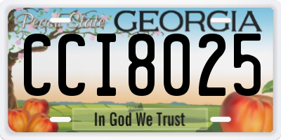 GA license plate CCI8025