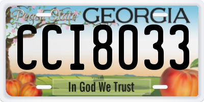 GA license plate CCI8033