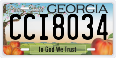 GA license plate CCI8034