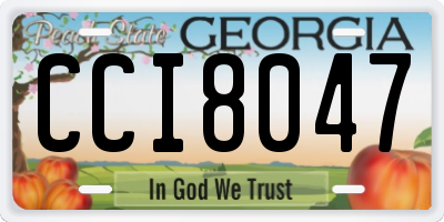 GA license plate CCI8047