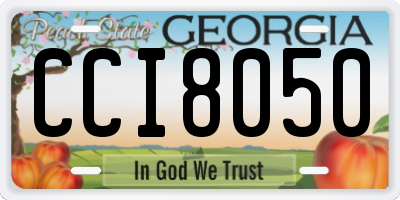 GA license plate CCI8050