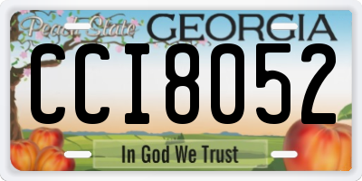GA license plate CCI8052