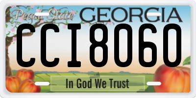 GA license plate CCI8060