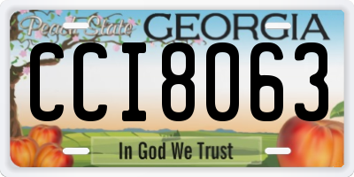 GA license plate CCI8063