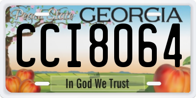 GA license plate CCI8064