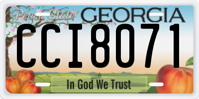 GA license plate CCI8071