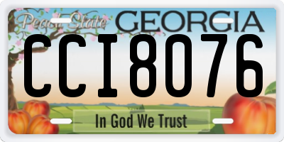 GA license plate CCI8076