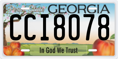 GA license plate CCI8078