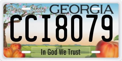 GA license plate CCI8079
