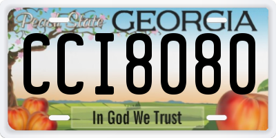 GA license plate CCI8080