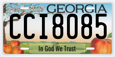 GA license plate CCI8085