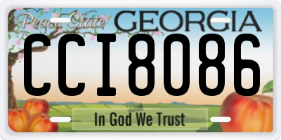 GA license plate CCI8086