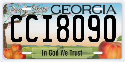 GA license plate CCI8090